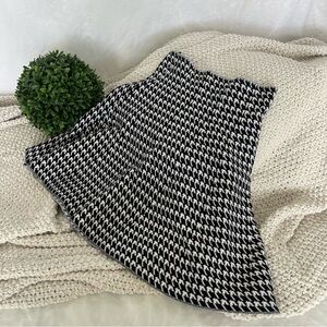 Classic Black and White Midi A-Line Skirt